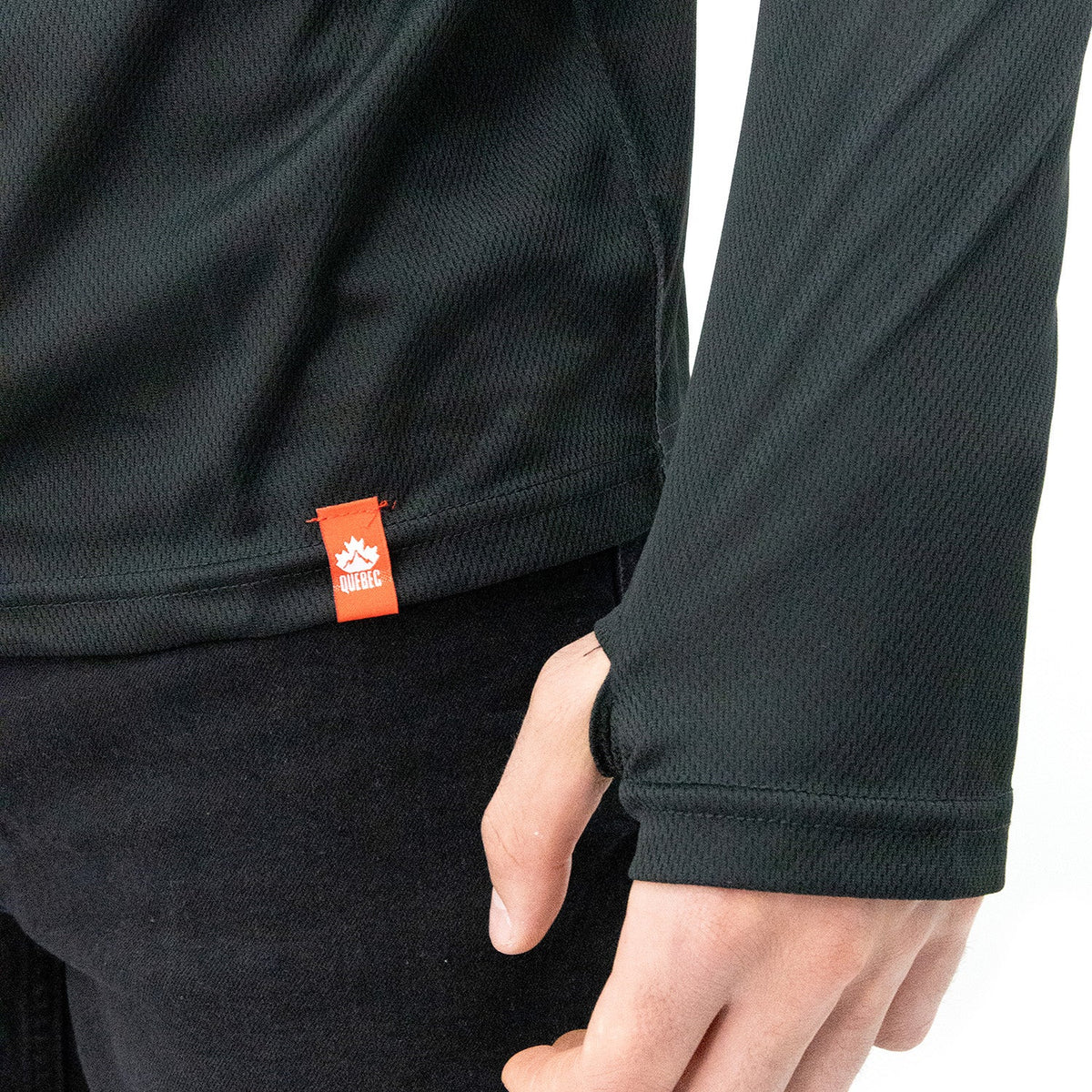 Polera Quebec Half-Zip Negro Hombre