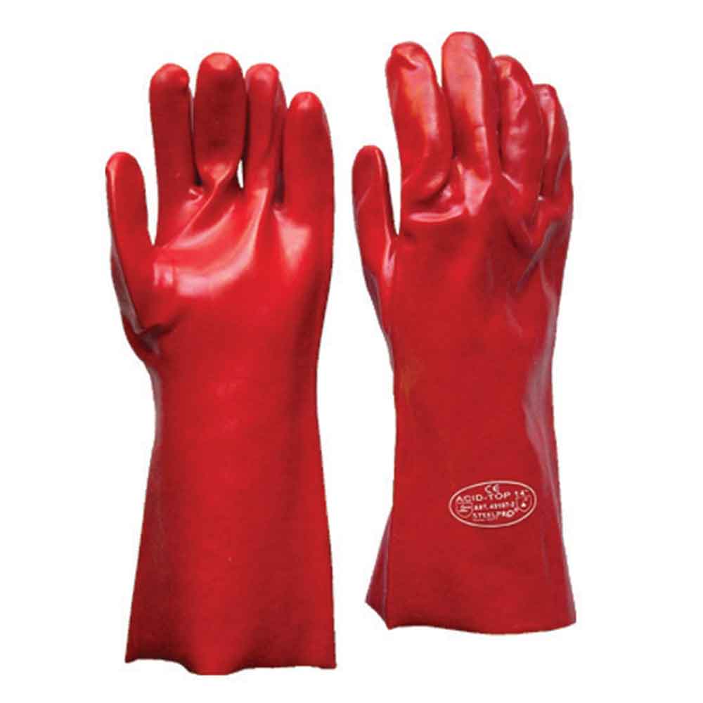 GUANTE PVC 14-35 CM ROJO