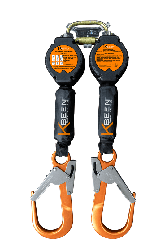 RETRACTIL DOBLE EN CINTA 1.8m GANCHOS ALUMINIO KL-9300-TWIN KBEEN