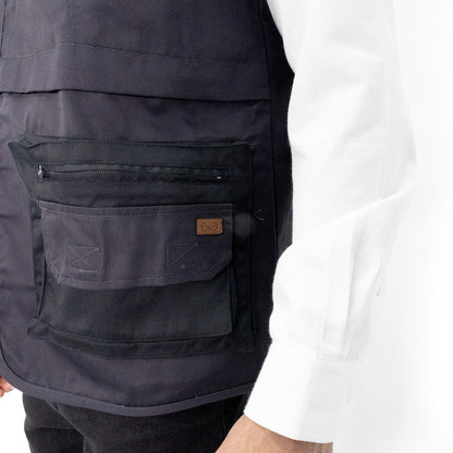 Chaleco Geólogo Gabardina Quebec Gris