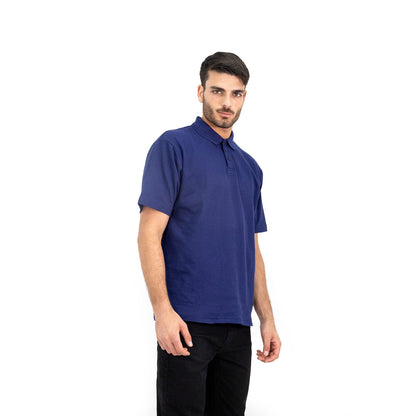 Polera Pique Quebec Manga Corta Azul Hombre