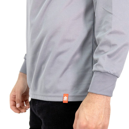 Polera Cooldry Quebec Manga Larga Gris