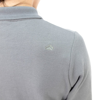 Polera Pique Quebec Manga Larga Gris Mujer