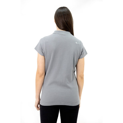 Polera Pique Quebec Manga Corta Gris Mujer