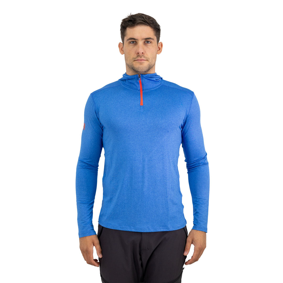 Polera Dry Fit HW SPX C/ Gorro Manga Larga Hombre Blue