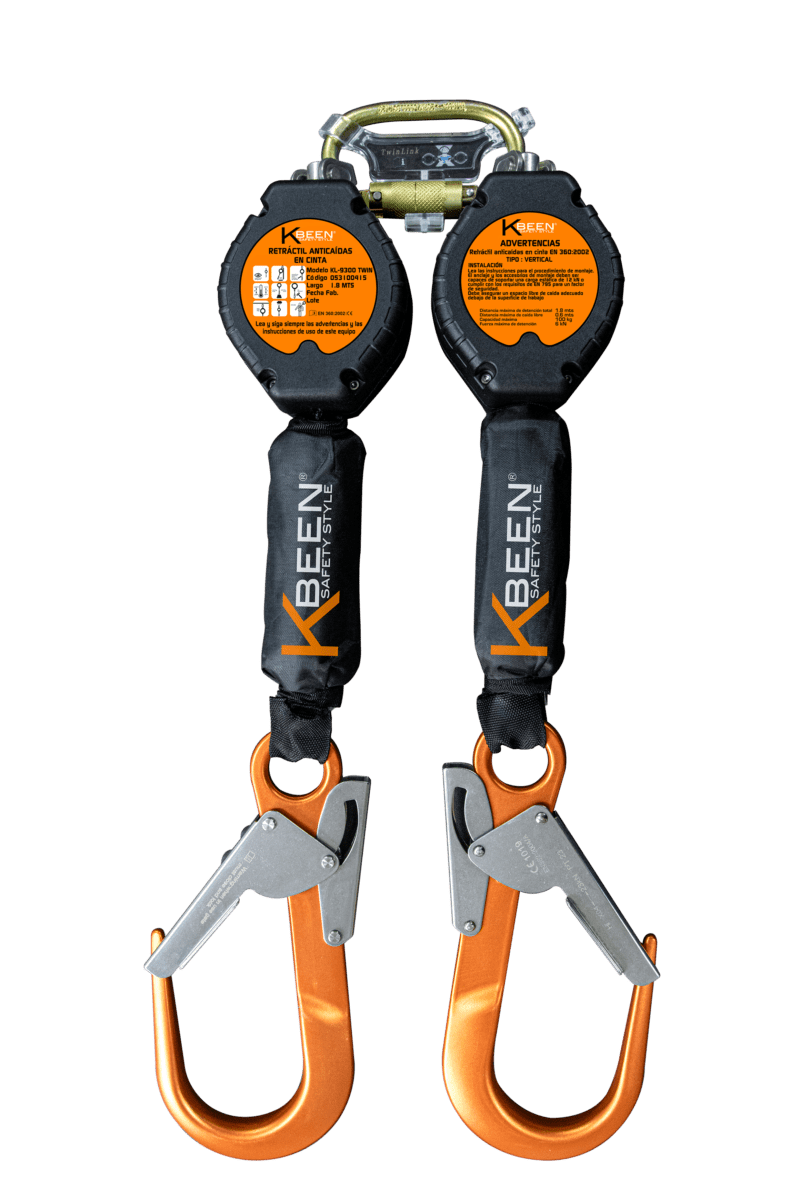 RETRACTIL DOBLE EN CINTA 1.8m GANCHOS ALUMINIO KL-9300-TWIN KBEEN