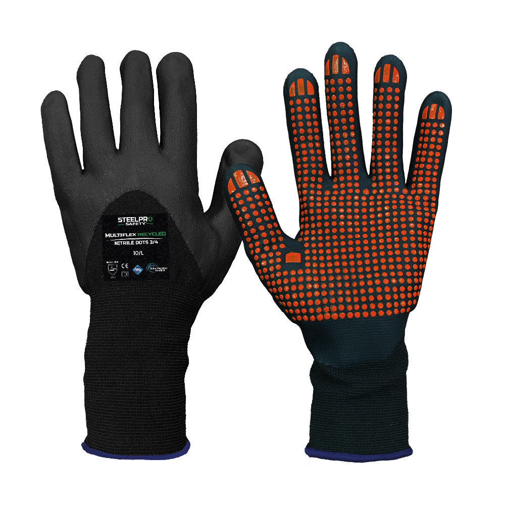 GUANTE MULTIFLEX RECYCLED NITRILE DOTS 3-4