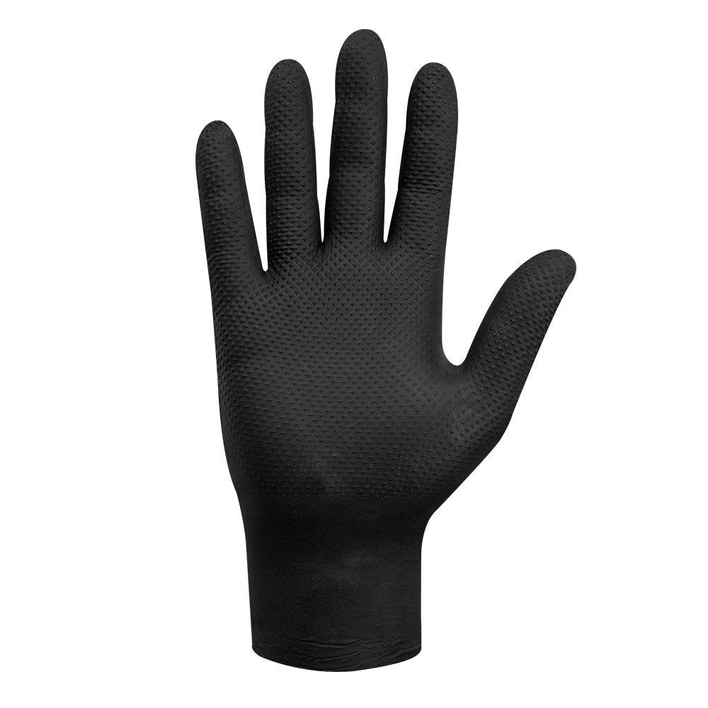 GUANTE NITRILO TEXTURIZADO NEGRO 8GR STEELPRO RAVEN 100UDS