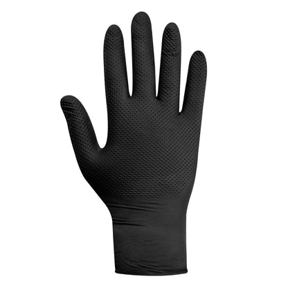 GUANTE NITRILO TEXTURIZADO NEGRO 8GR STEELPRO RAVEN 100UDS