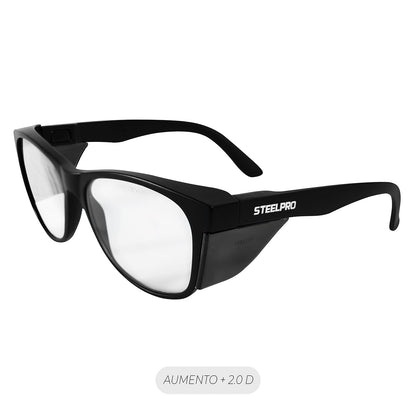 LENTE SEGURIDAD SAFEBLACK CLARO FULL READER +2.0D STEELPRO