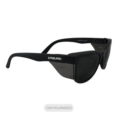 LENTE SEGURIDAD SAFEBLACK GRIS POLARIZADO STEELPRO